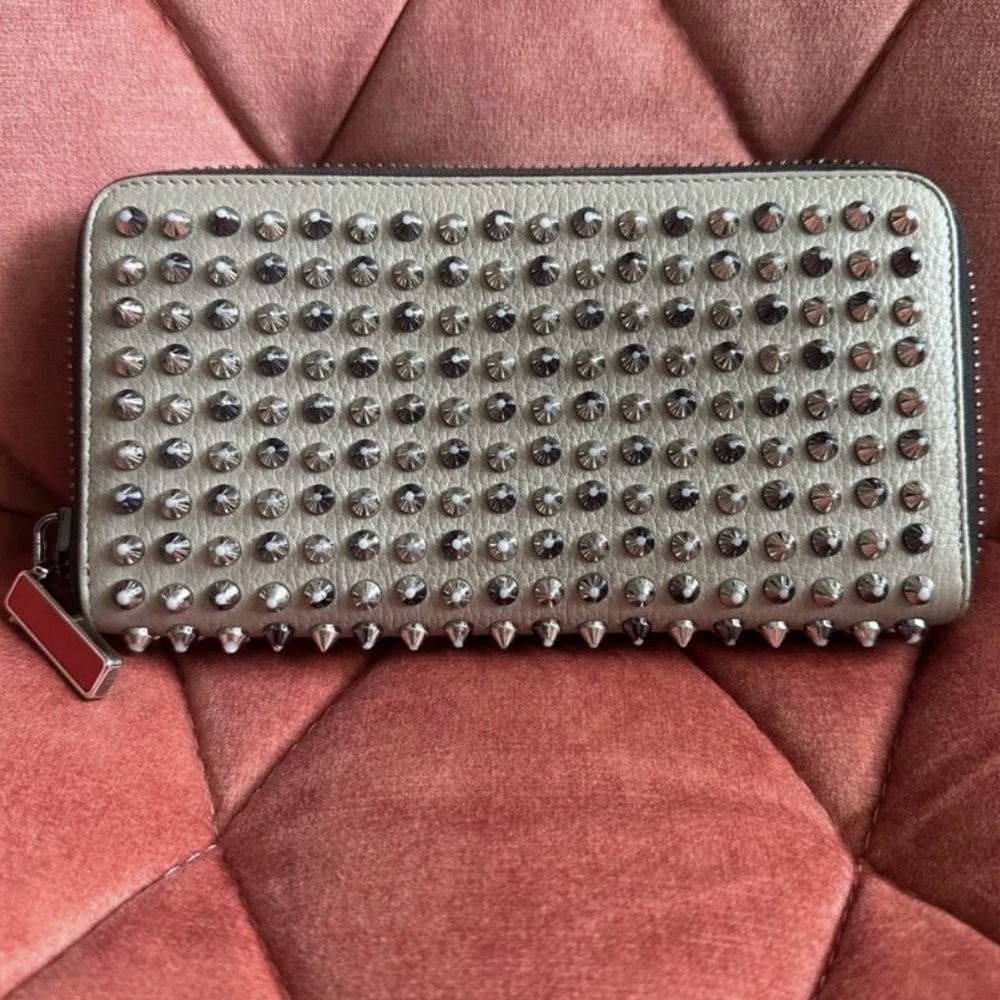 Christian Louboutin Gray Studded Wallet